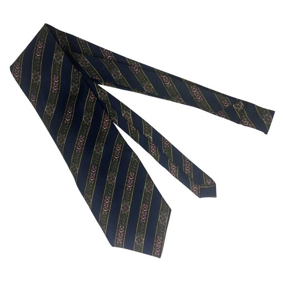 Blue and Green Diagonal Stripe Tie - Picture 3 of 6